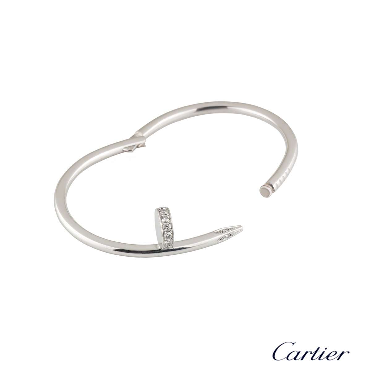 Cartier White Gold Diamond Juste Un Clou Bracelet Size 17 B6037917 ...